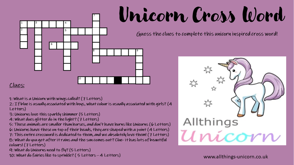 Unicorn Crossword Challenge! How Fast Are You?
