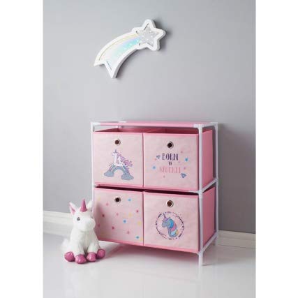 Unicorn Toy Storage Unit Pink