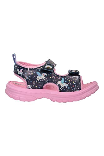 Mountain Warehouse Sand Kids Sandals - Neoprene Lined Kids Beach Shoes, Durable Sandal Shoes, Hook & Loop, Removable Heel Strap Summer Footwear - for Beach Walking Pink Kids Shoe Size 6 UK