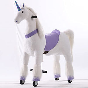 Gidygo | Kids Ride On Walking Unicorn Rocking Horse | Riding Toy For Children | L size For 5-12 Years Old