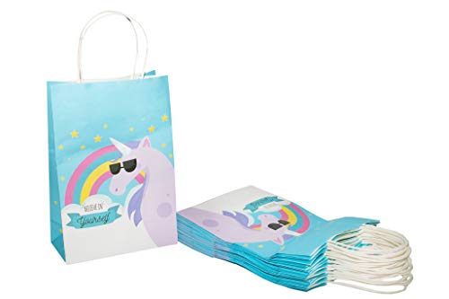 Unicorn Party Bags (10 Pack) Paper Bags with Handle | Unicorn Party Supplies