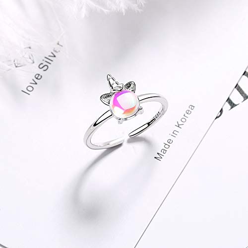 Pretty Opal Moonstone Unicorn Ring | Valentines Gift 