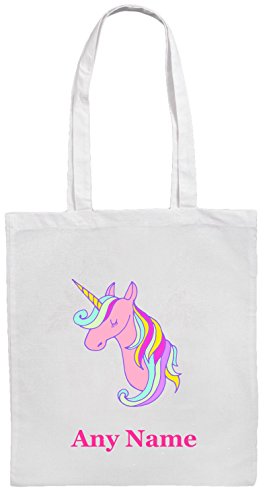 Personalised Pink Unicorn Shopping/Tote Shoulder Bag
