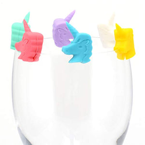 Unicorn Wine Glass Markers Silicone PACK OF 6 | Perfect For Parties 