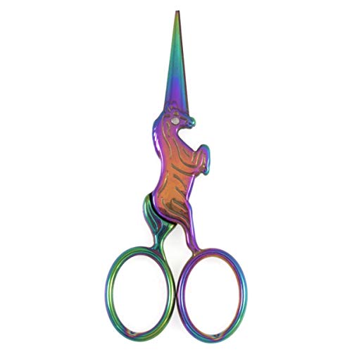 Multi-Coloured Rainbow Unicorn Embroidery Scissors - 4"/10cm | Milward