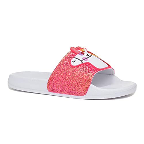 Pink Glittered Unicorn Sliders | For Girls