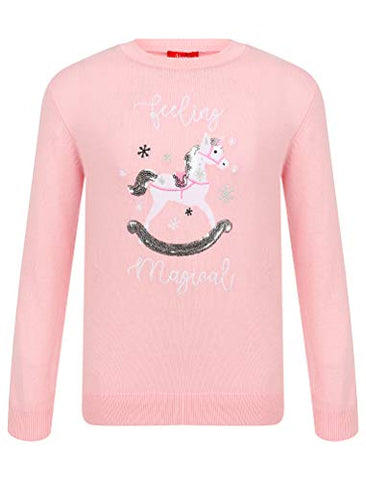 Tokyo Laundry | Unicorn Christmas Jumper | Girls | Pink 