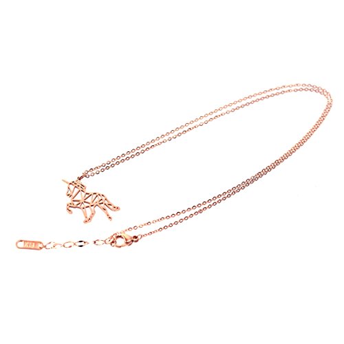 Rose Gold Unicorn Necklace with Chain