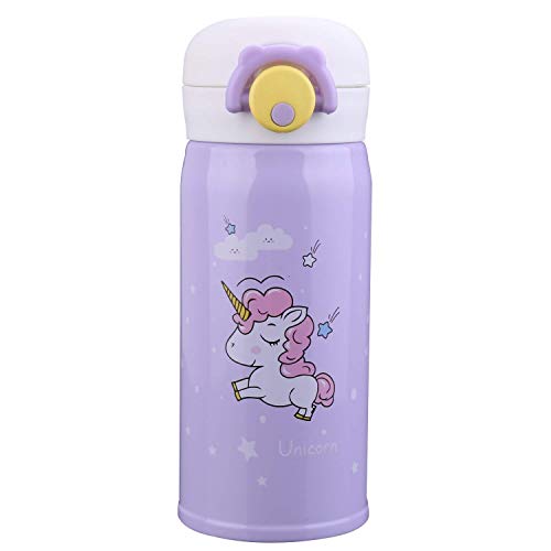 Unicorn Stainless Steel Thermos Flask | Girls | Water Bottle Cup | Lilac
