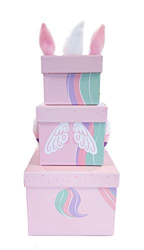 Pink Unicorn Christmas Eve Box With Stickers To Personalise