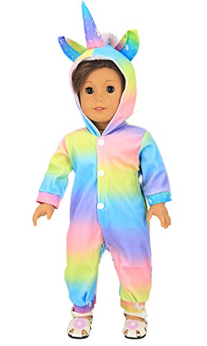 Unicorn Rainbow Jumpsuit For Doll 