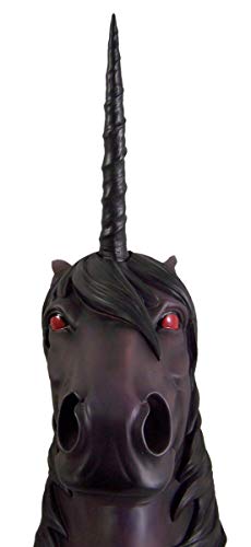 Deep Purple Gothic Evil Red Eyed Unicorn Head Wall Mount 15 3/4 Inch