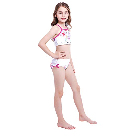 Girls Floral Unicorn 2- Piece Tankini Bikini Set Swimsuit IMEKIS