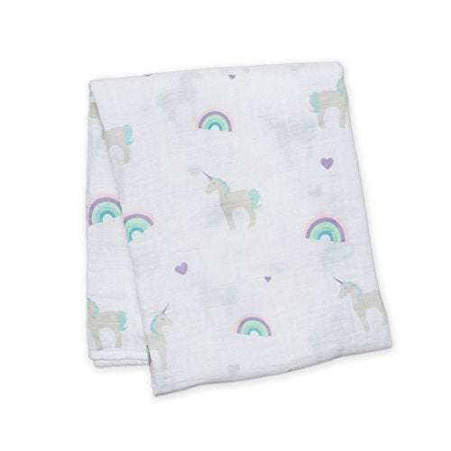 Rainbow And Unicorn Muslin 120 x 120 cm