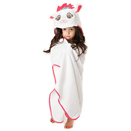 Little Tinkers World Premium Hooded Towel for Kids | Llama Design | Ultra Soft and Extra Large | 100% Cotton Bath Towel with Hood for Girls