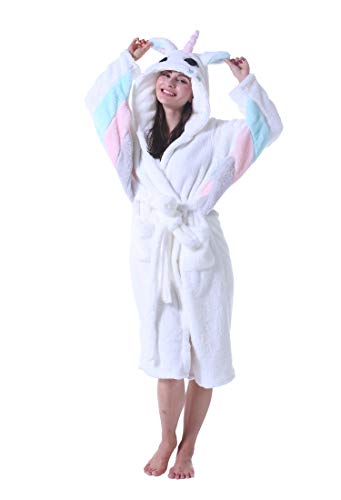 White Fluffy Women's Unicorn Dressing Gown