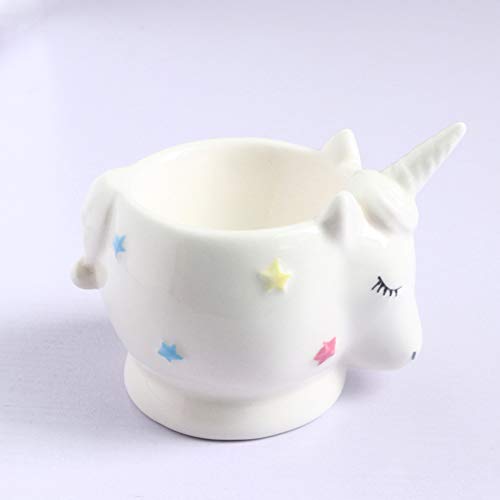 White Unicorn & Stars Egg Cup