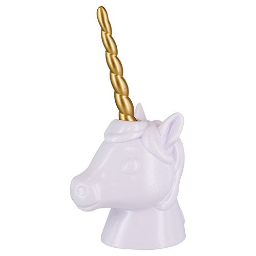 Unicorn Shaped Pen Holder | White & Gold 