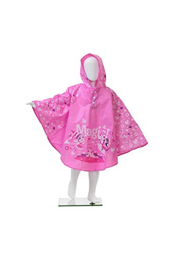 Girls Waterproof Pink Rain Poncho 