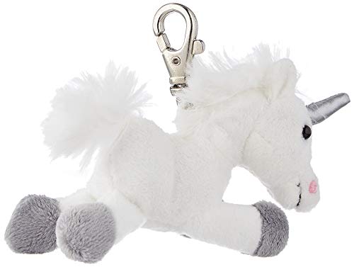 Soft Plush Unicorn Key Ring | White & Grey 