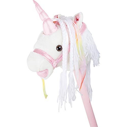 Pink & White Unicorn Hobby Horse 