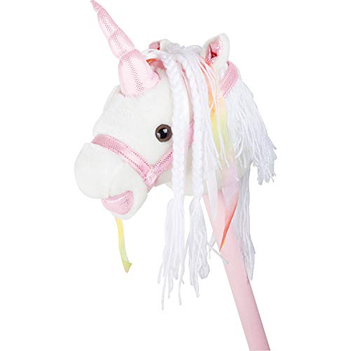 Pink & White Unicorn Hobby Horse