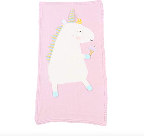 Pink Unicorn Baby Blanket Kids Girls 