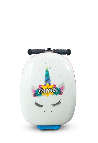 unicorn suitcase scooter white flyte
