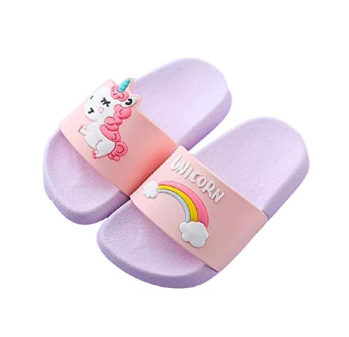 Kids Unicorn Sliders | For Girls | Lilac | Anti Slip | Beach Shoes