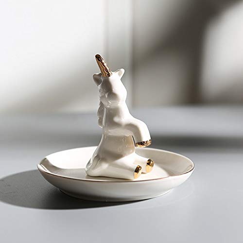 Unicorn Jewellery Trinket Dish | White & Gold