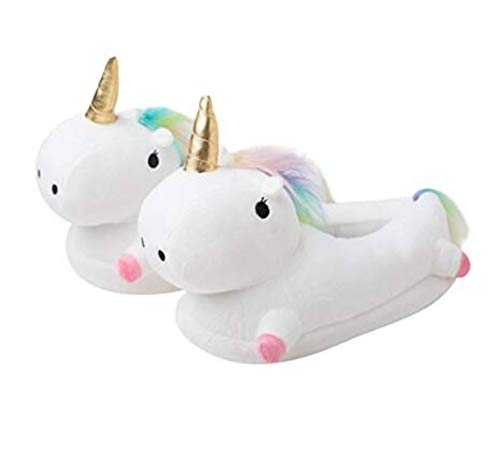 Unicorn With Horn Fluffy Slippers For Women 