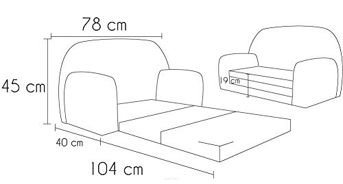 FORTISLINE Children's Sofa Kids Sofa Bed Child Unicorn W386_44