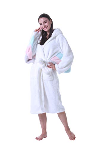 White Fluffy Unicorn Dressing Gown For Women