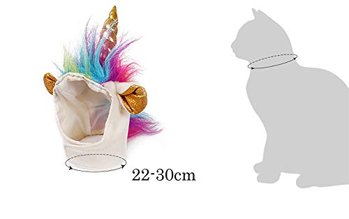 Cute Unicorn Novelty Hat Rainbow Hair & Gold Horn