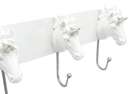 Magical Set of 3 White Unicorn Hooks 