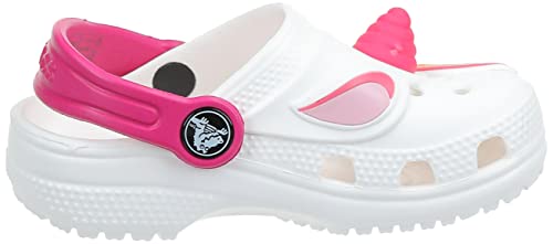 Girls Unicorn Crocs | White & Pink 