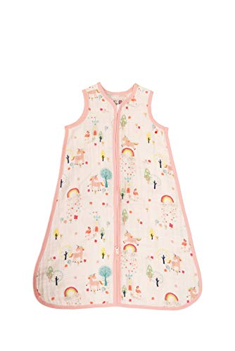 Wonderland Unicorn Muslin |  0-6 Months Baby Sleeping Bag | 0.5 Tog | Cotton | Bizzi Growin