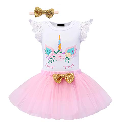 Floral Unicorn 1st Birthday Baby Girls Cake Smash Outfit | Tulle Tutu Skirt 