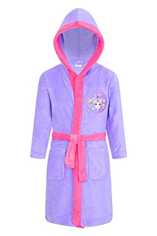 The Pyjama Factory | Unicorn Emoji Dressing Gown | Purple | Girls Fluffy Fleece 