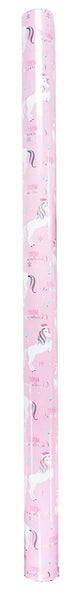 Christmas Gift Paper Wrapping Roll Presents Quality Pink Unicorn Cute + Free Tape