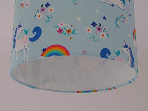 Flowers Rainbows Unicorn Light Shade Blue