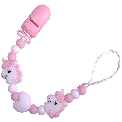 Unicorn Dummy Clip Pink Babies