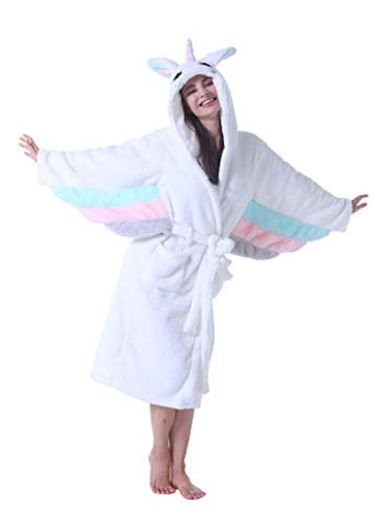 Pegasus Unicorn Dressing Gown | Fluffy Hoodie Bathrobes | Women's 