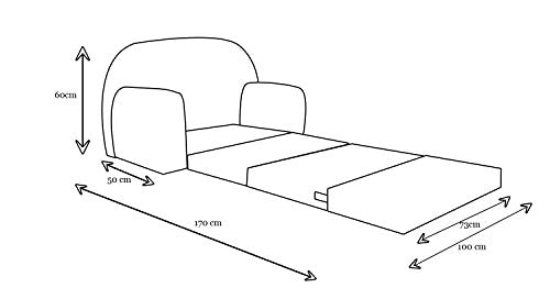Kids Folding Sofa Bed With Stool | Cute Unicorn Design