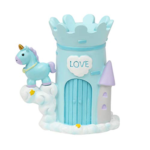 Unicorn Castle Pen Holder | Desk Organiser | Blue