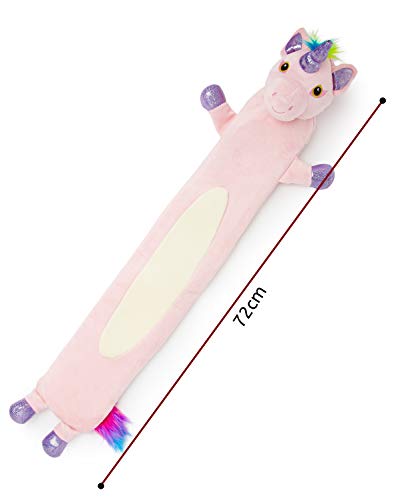 Extra Long Unicorn Hot Water Bottle Pink