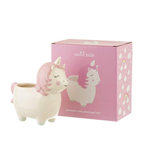 Sass & Belle Rainbow Unicorn Planter Pot Gift