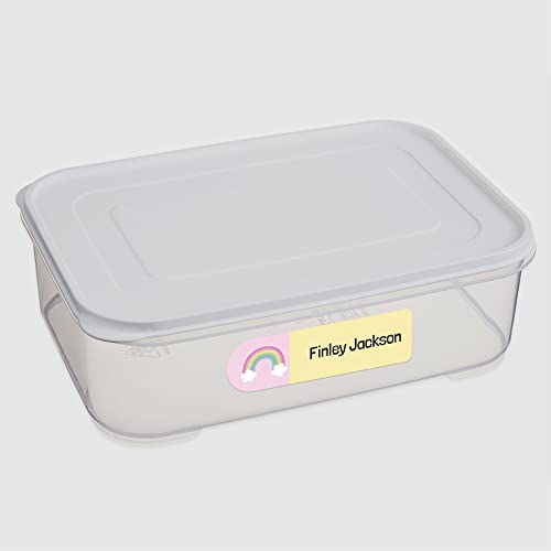 Unicorns & Rainbows | No Iron Personalised Stick On Waterproof Washable Name Labels | 50 Pcs