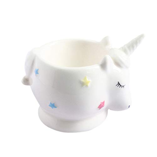 2Pcs Ceramic Unicorn-Shaped Egg Cup | Novelty Children Egg Holder