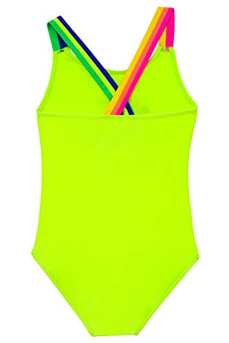 IKALI Girls Unicorn Swimming Costume One Piece, Fluorescent